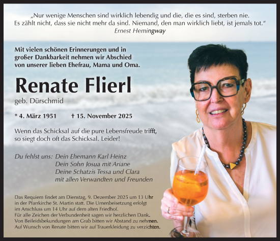 Traueranzeige von Renate Flierl von Nordbayerische Nachrichten Forchheim Lokal