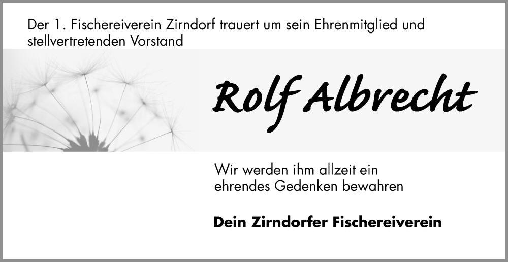  Traueranzeige für Rolf Albrecht vom 06.12.2025 aus Fürther Nachrichten Lokal