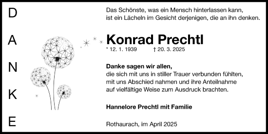 Traueranzeige von Konrad Prechtl von Roth-Hilpoltsteiner Volkszeitung Lokal
