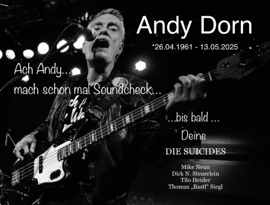 Traueranzeige von Andy Dorn von Erlanger Nachrichten Lokal
