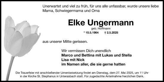 Traueranzeige von Elke Ungermann von Fürther Nachrichten Lokal