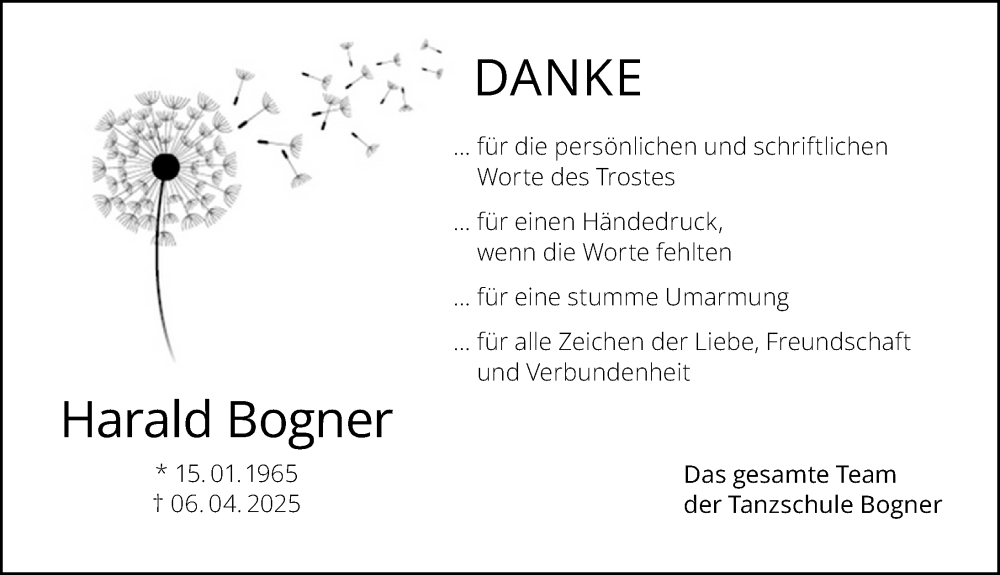  Traueranzeige für Harald Bogner vom 03.05.2025 aus Schwabacher Tagblatt Lokal