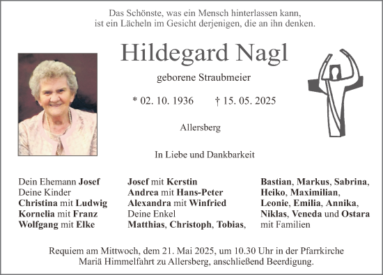 Traueranzeige von Hildegard Nagl von Roth-Hilpoltsteiner Volkszeitung Lokal