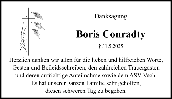Traueranzeige von Boris Conradty von Fürther Nachrichten Lokal