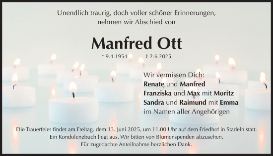 Traueranzeige von Manfred Ott von Fürther Nachrichten Lokal