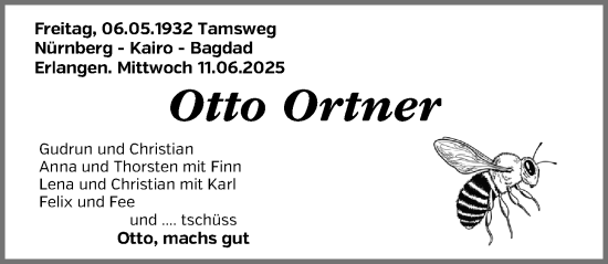 Traueranzeige von Otto Ortner von Erlanger Nachrichten Lokal