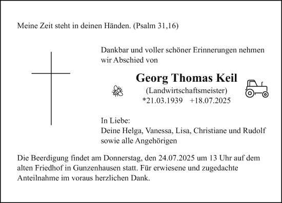 Traueranzeige von Georg Thomas Keil von Altmühl-Bote Lokal