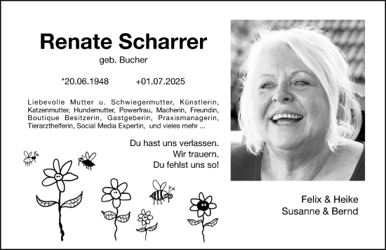 Traueranzeige von Renate Scharrer von Altmühl-Bote Lokal