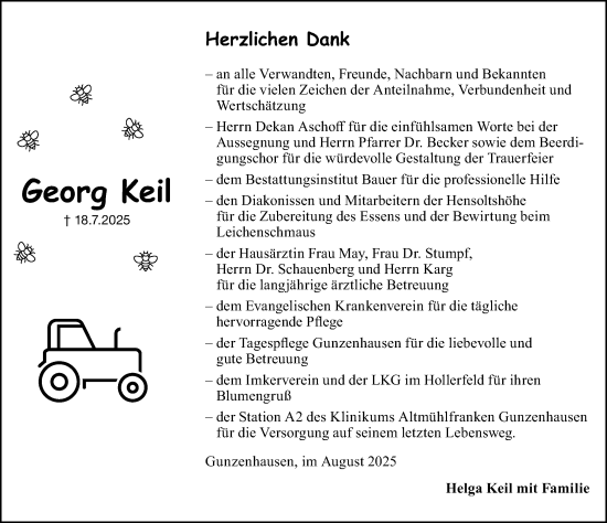 Traueranzeige von Georg Keil von Altmühl-Bote Lokal