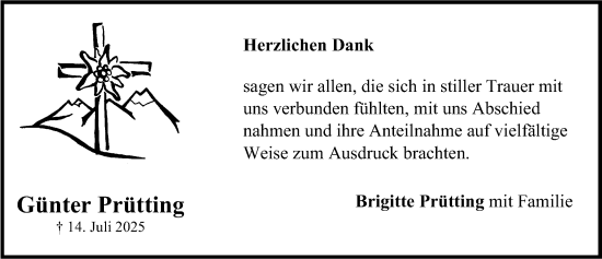 Traueranzeige von Günter Prütting von Nordbayerische Nachrichten Forchheim Lokal