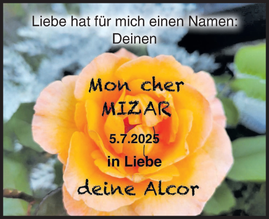 Traueranzeige von Mizar  von Nordbayerische Nachrichten Forchheim Lokal