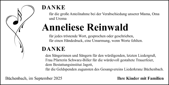 Traueranzeige von Anneliese Reinwald von Roth-Hilpoltsteiner Volkszeitung Lokal