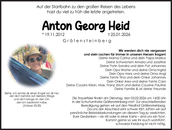 Traueranzeige von Anton Georg Heid von Altmühl-Bote Lokal