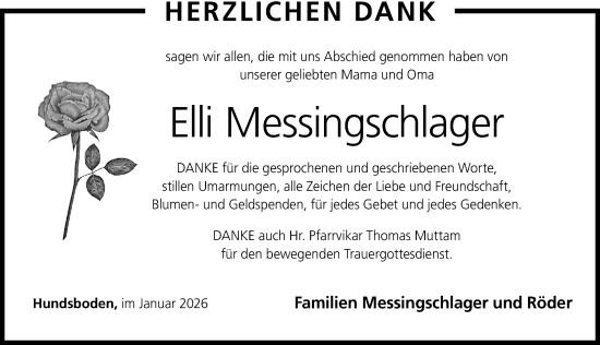 Traueranzeige von Elli Messingschlager von Nordbayerische Nachrichten Forchheim Lokal