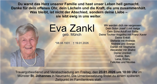 Traueranzeige von Eva Zankl von Neumarkter Nachrichten Lokal