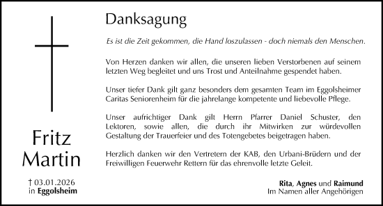 Traueranzeige von Fritz Martin von Nordbayerische Nachrichten Forchheim Lokal