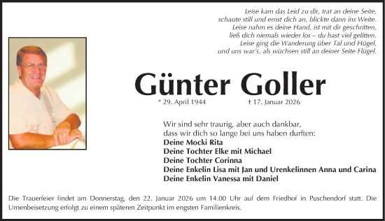 Traueranzeige von Günter Goller von Fürther Nachrichten Lokal