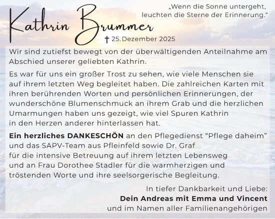 Traueranzeige von Kathrin Brummer von Altmühl-Bote Lokal