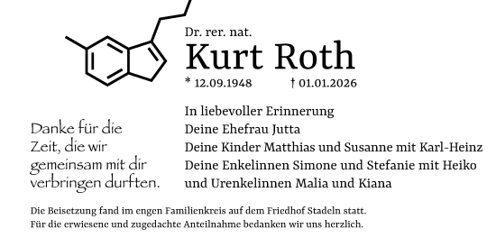 Traueranzeige von Kurt Roth von Fürther Nachrichten Lokal