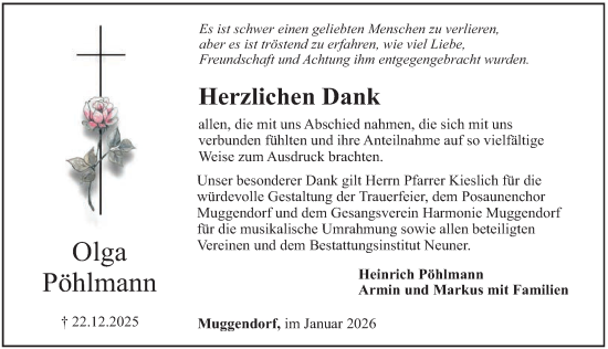 Traueranzeige von Olga Pöhlmann von Nordbayerische Nachrichten Forchheim Lokal