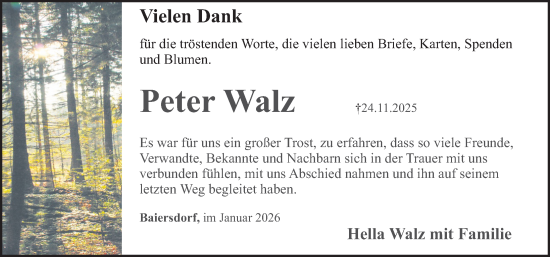 Traueranzeige von Peter Walz von Erlanger Nachrichten Lokal