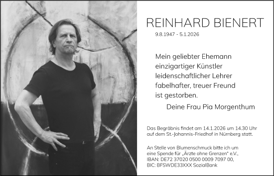 Traueranzeige von Reinhard Bienert von Gesamtausgabe Nürnberger Nachrichten/ Nürnberger Ztg./ Schwabach