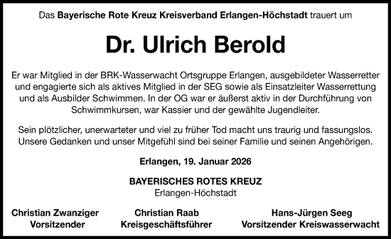 Traueranzeige von Ulrich Berold von Erlanger Nachrichten Lokal