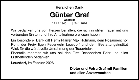 Traueranzeige von Günter Graf von Schwabacher Tagblatt Lokal