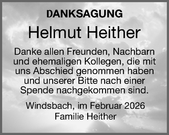 Traueranzeige von Helmut Heither von Gesamtausgabe Nürnberger Nachrichten/ Nürnberger Ztg.