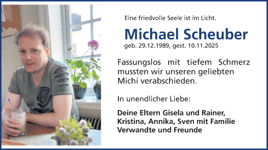 Traueranzeige von Michael Scheuber von Fürther Nachrichten Lokal
