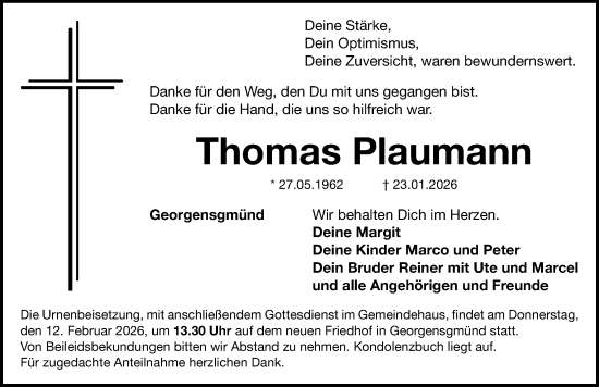 Traueranzeige von Thomas Plaumann von Roth-Hilpoltsteiner Volkszeitung Lokal
